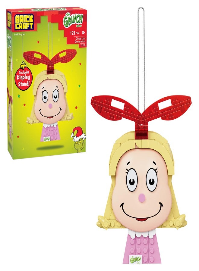 Brickcraft The Grinch Cindy Lou Who Ornament Building Set, 121 PCS Holiday Brick Craft Kit with Display Stand, Christmas Tree Decoration for Kids Adults Collectors, Classic Movie Inspired Gift - Image 1